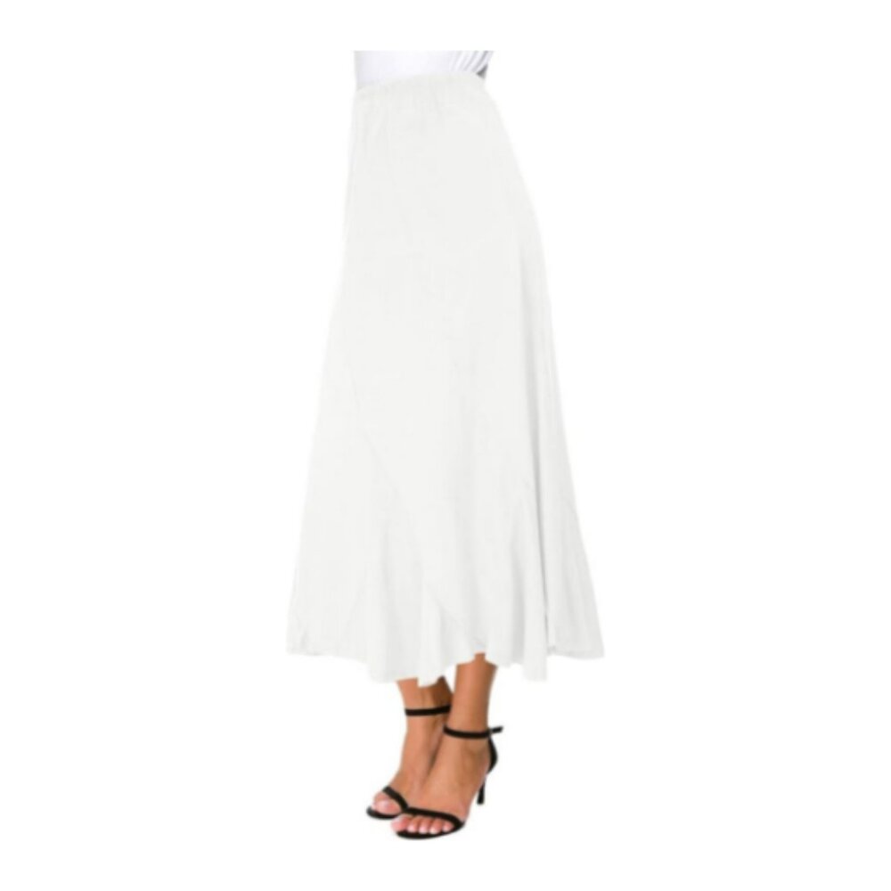 **Urban CoCo* Faux Suede Elastic Waist Midi Long Skirt A Line Women Flowy L NWOT